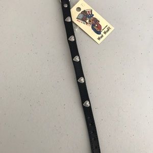 Woof Wear Dog Collar, 8”, Black/Hearts